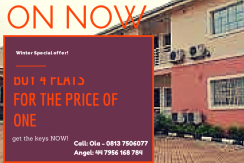 Amazing Bargain offer for 1st time investor! 4 units of 3 bedroom flats @ N25 million naira only or 2 @ N10 million! 25